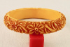 BB168 all over floral carved corn bakelite bangle